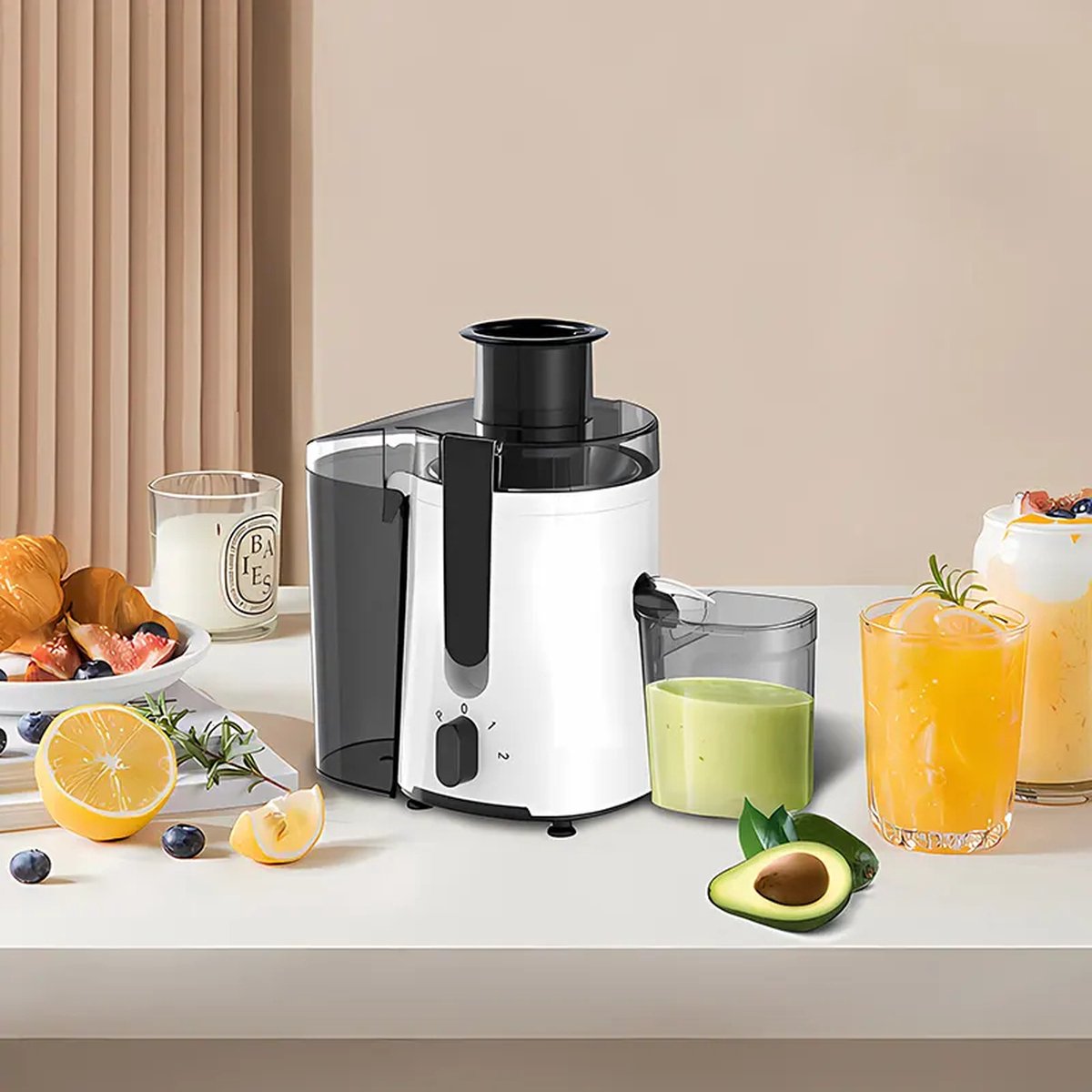 Royalty Line - Slow Juicer / 600 mL Juice Cup And 1 Liter Pulp Reservoir /3 Speeds / 450W