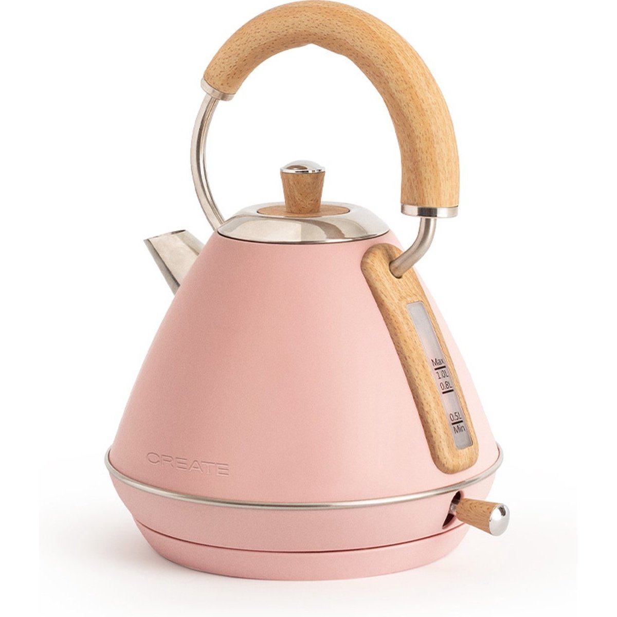 Create - Electric Water Kettle 1L Pastel Pink / Fast Boiling