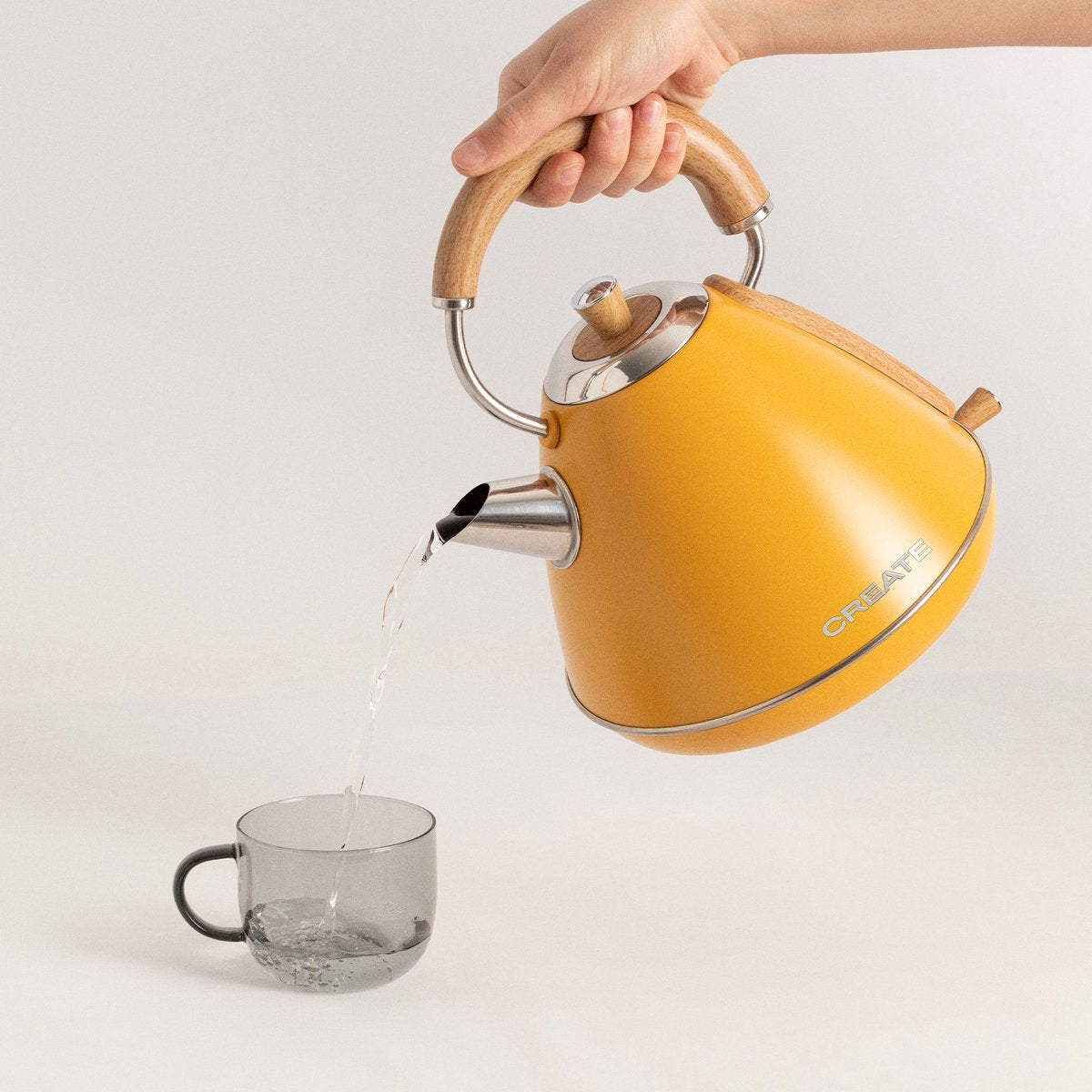 Create - Electric Water Kettle 1.7L Yellow / Fast Boiling / 2200W