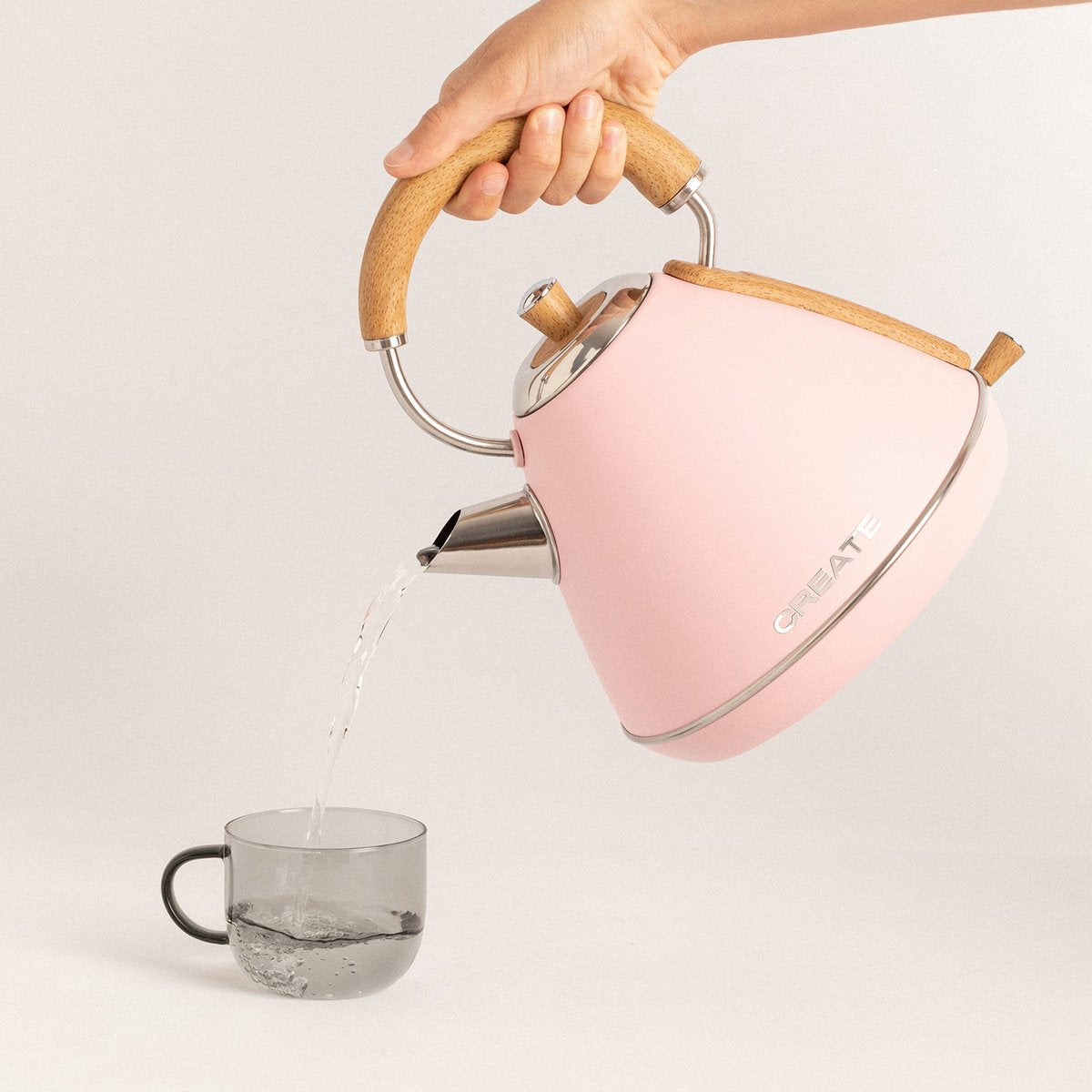 Create - Electric Water Kettle 1.7L Pastel Pink / Fast Boiling / 2200W