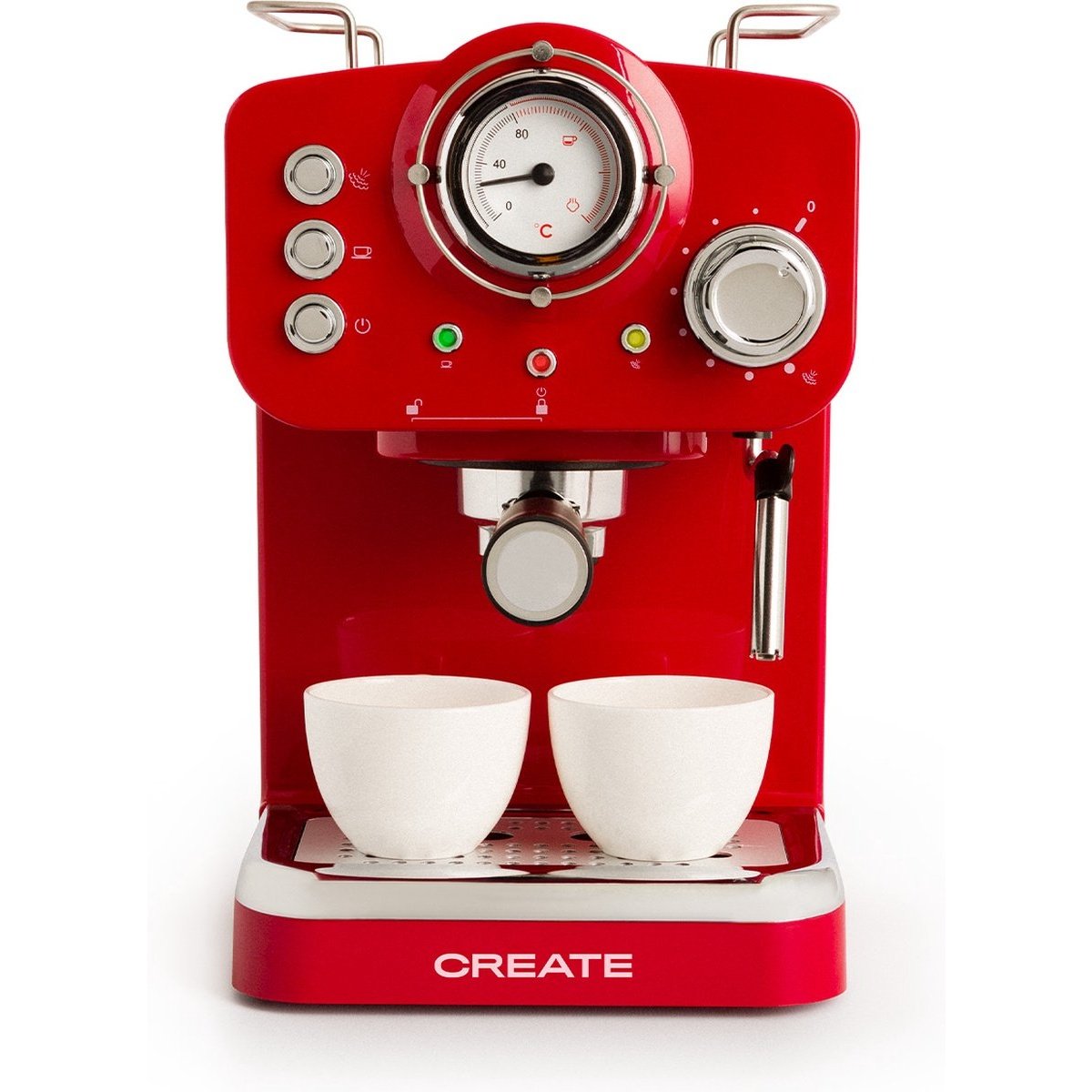 Create - Thera Matt Retro Express Coffee Maker / Red / 1100 W