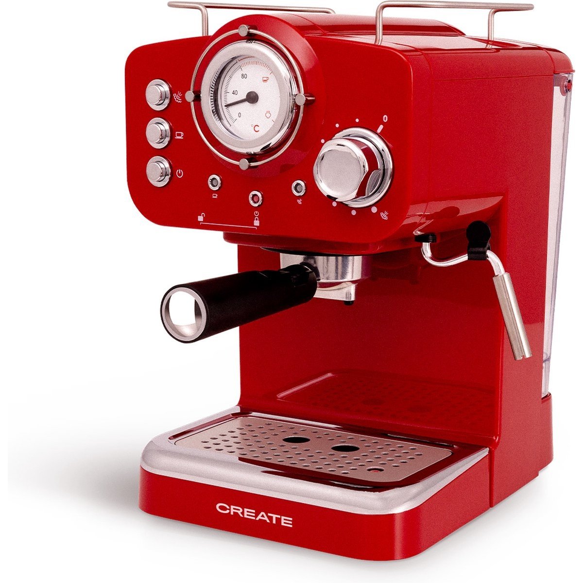 Create - Thera Matt Retro Express Coffee Maker / Red / 1100 W