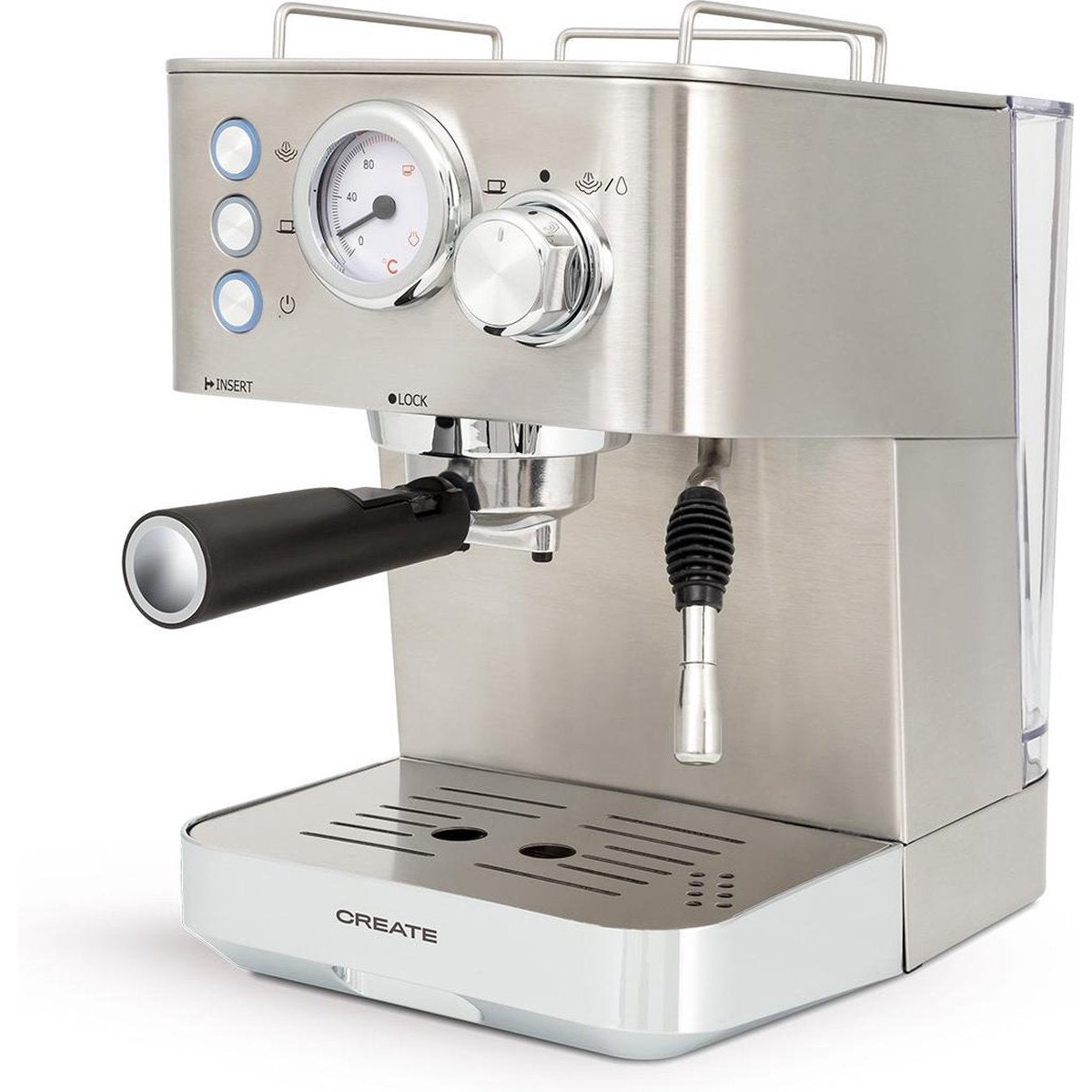 Create - Thera Classic Espresso Coffee Machine / 20 Bars / Silver