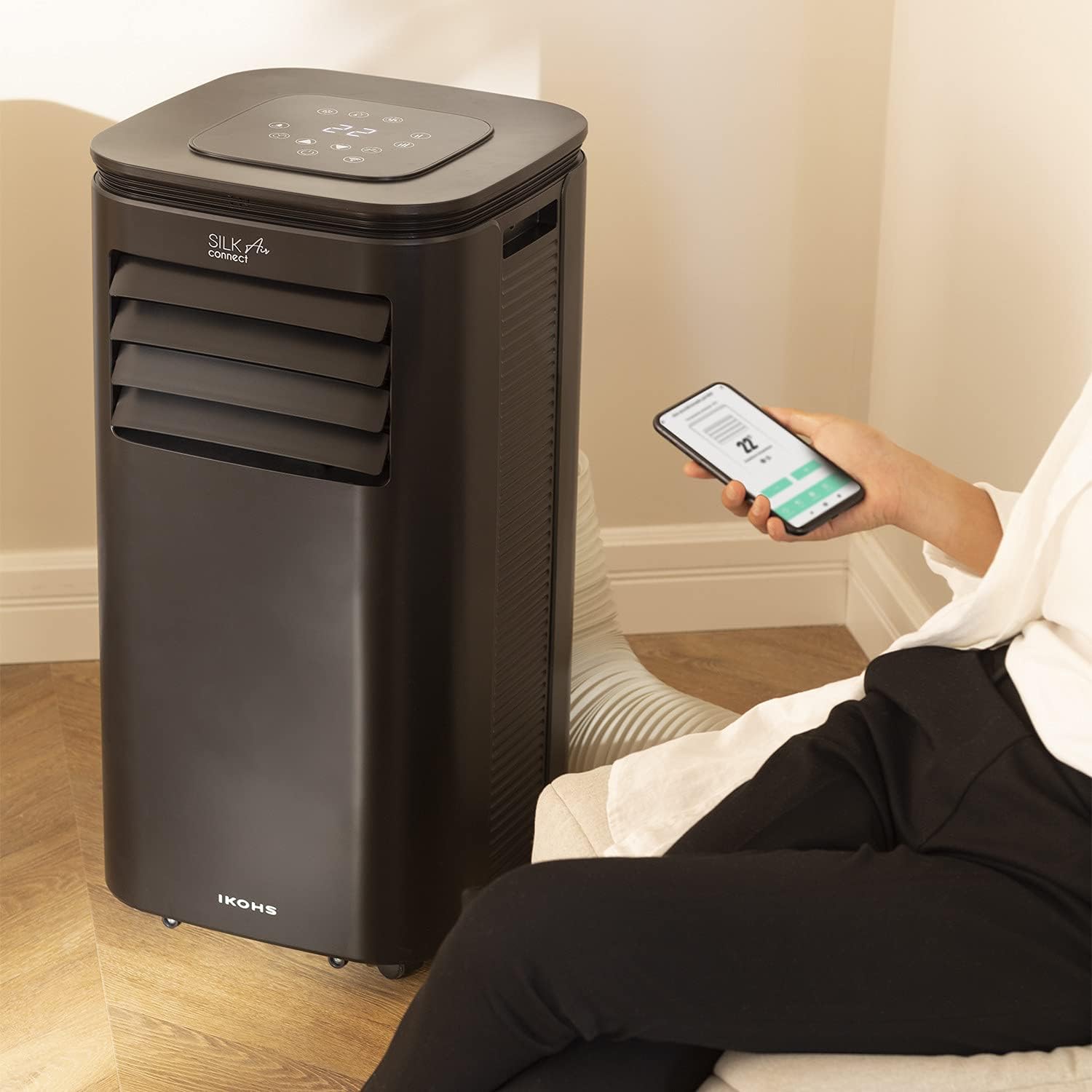 Create - Silkair Connect Portable Air Conditioner 9000btu / Remote Control / Wifi / Black