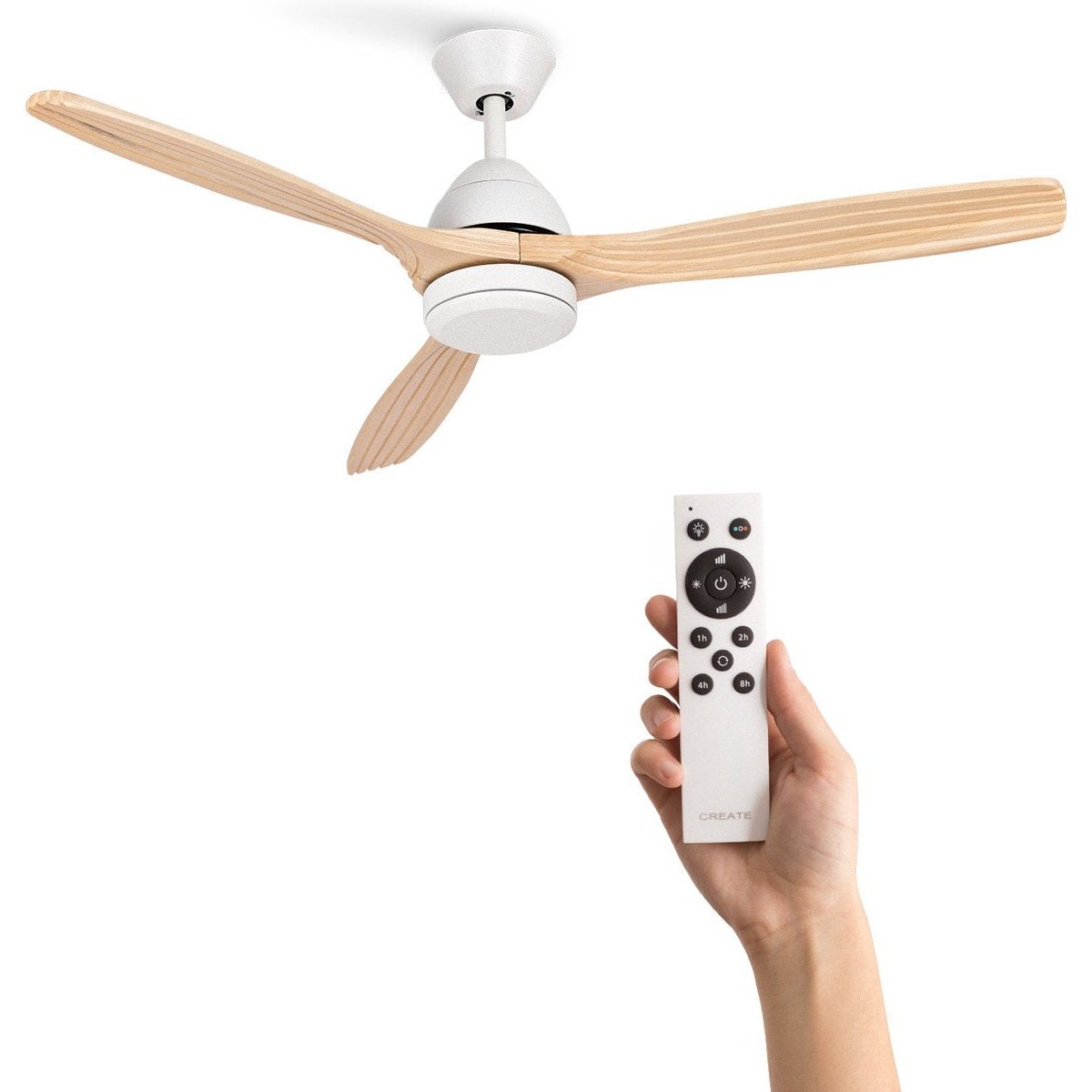 Create - Windlight Cup Dc - Ultra Quiet 40w Dc Ceiling Fan - Ceiling Fan With Remote Control