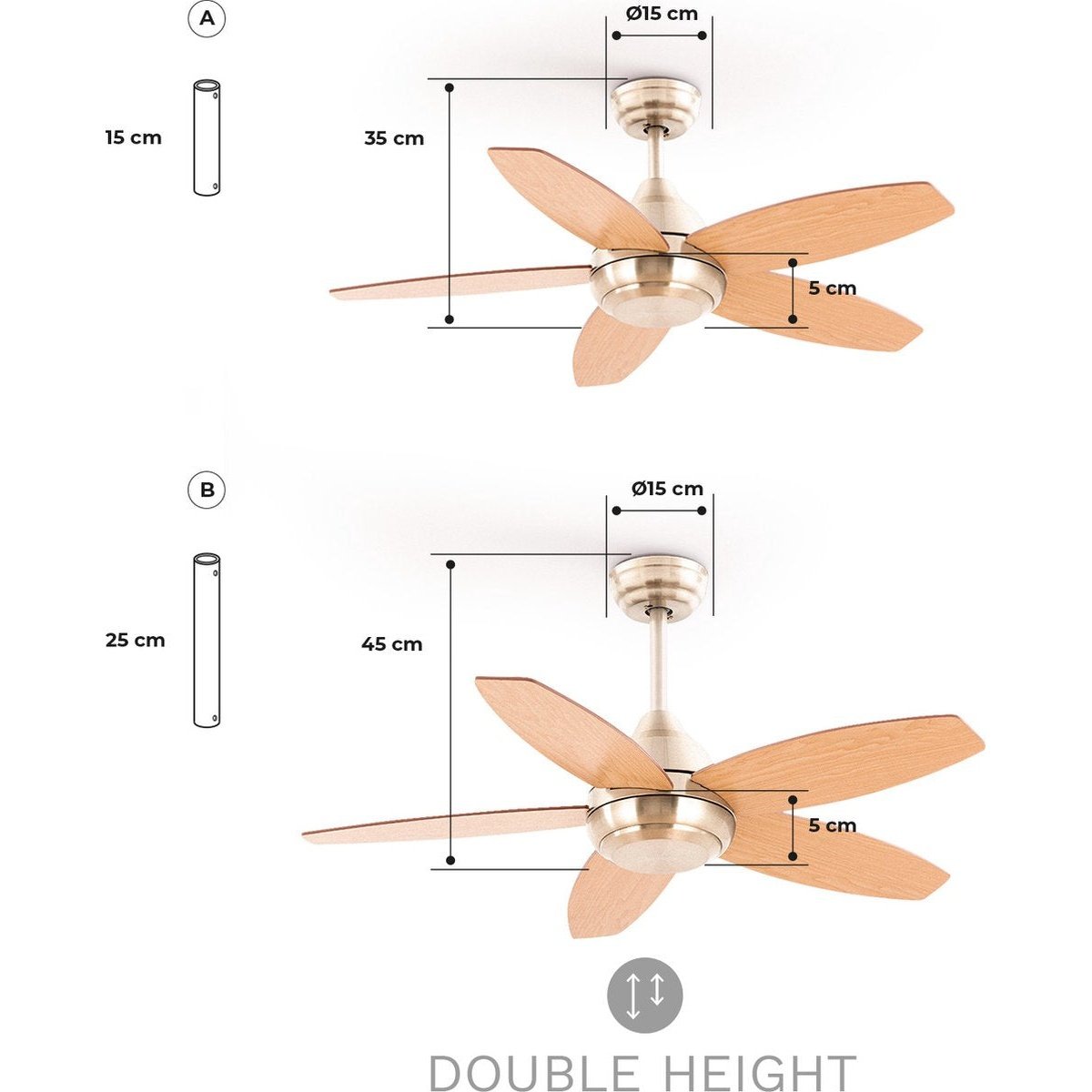 Create - Flowood Stylance Nickel Ceiling Fan With Remote Control - Without Light - 3 Speeds