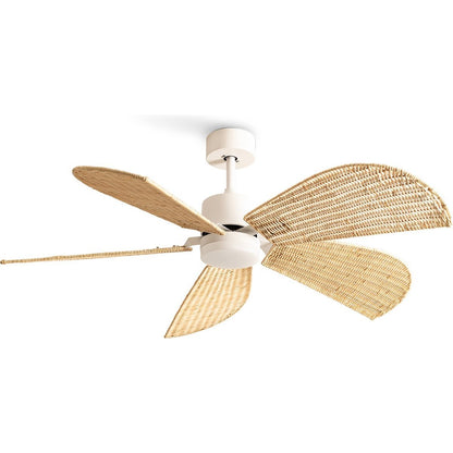 Create - Wind Rattan 40w Silent Ceiling Fan With Age Of Lights - 132cm - Timer - Summer/winter Function