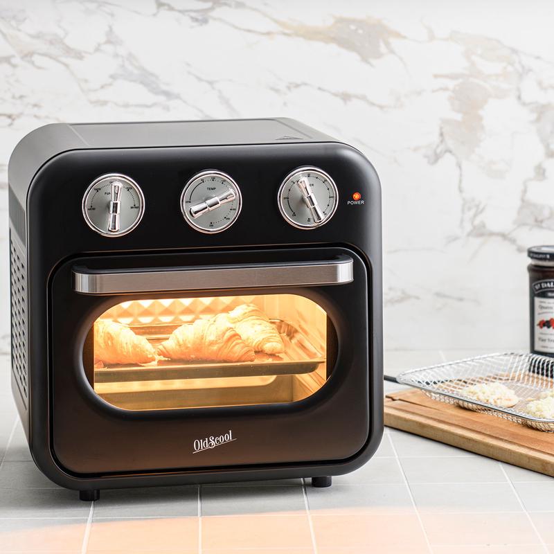 Oldscool - Compact Oven With Retro Look 16L / Black / 1300W