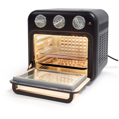 Oldscool - Compact Oven With Retro Look 16L / Black / 1300W