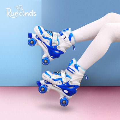 Runcinds - Toddler Roller Skates For Kids /4 Size Adjustable With Light Up Wheels