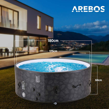 Arebos - Inflatable Spa  âŒ€ 180 Cm | 7 People / 130 Massage Jets | With Heating | 1120 Liters