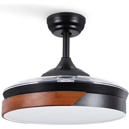 Create - Windclear Ceiling Fan With Lighting Black and Dark Wood 40 W Diameter 108 Cm