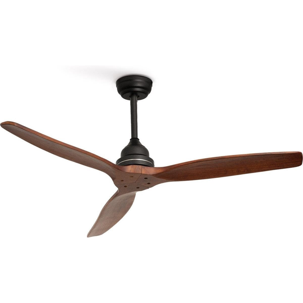 Create - Windwood / Black Ac Motor Ceiling Fan With Dark Wood Blades / Quiet