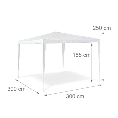 Relaxdays - Gazebo Party Tent 2.5 x 3 m Garden Pavilion with Steel Frame, White