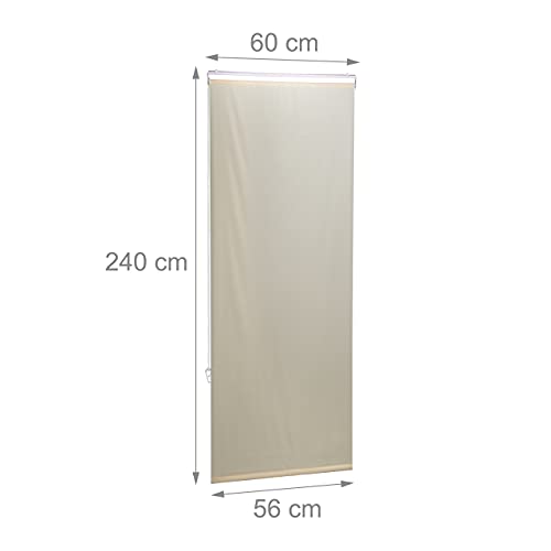 Relaxdays - 60x240 Cm Hydrofuge Douche Rideau, Pare-Bain, Salle De Bain, Beige