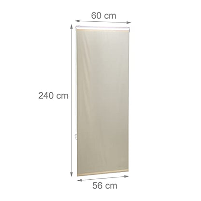 Relaxdays - 60x240 Cm Hydrofuge Douche Rideau, Pare-Bain, Salle De Bain, Beige