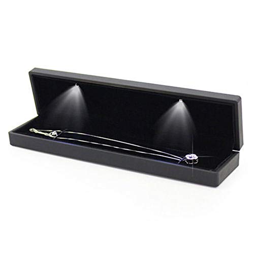 Yuyte LED Light Ring Box in 4 colors, elegant rubber case with special lighting feature for jewelry display.