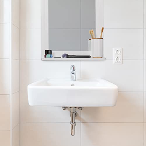 Relaxdays - Bathroom Mirror With Shelf, White, 55 x 40 x 12 cm