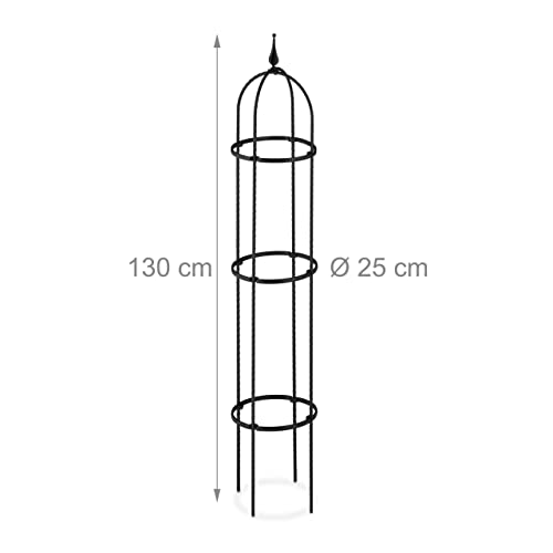 Relaxdays - Garden Obelisk Set of 2, 130 cm Tall, Metal Support for Climbing Plants