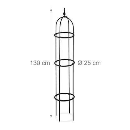 Relaxdays - Garden Obelisk Set of 2, 130 cm Tall, Metal Support for Climbing Plants