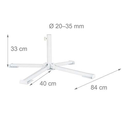 Relaxdays - White Parasol Holder With Cross Base For 35 Mm Rod