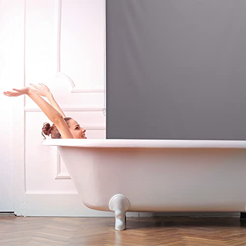 Relaxdays - Water-Repellent Grey Shower Blind, 140 x 240 cm, Rope Roller Design