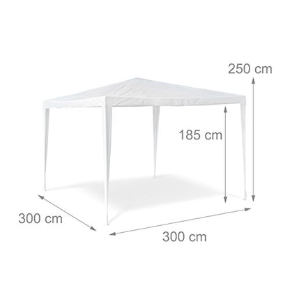 Relaxdays - Gazebo Party Tent 2.5 x 3 m Garden Pavilion with Steel Frame, White