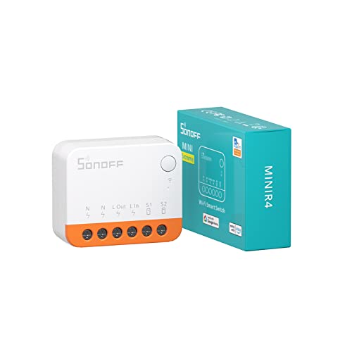 WiFi smart switch with two-way control, featuring timing function and relay split mode, compatible with 2.4G WiFi, works with Alexa and Google Home Assistant, allows remote control through eWeLink app