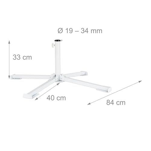 Relaxdays - Foldable Parasol Plate Stand for 19-38 mm Umbrella Poles, Steel