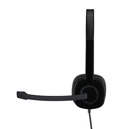 Logitech - H151 Wired Headset with Noise-Cancelling Microphone - Black