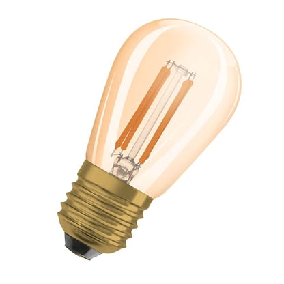 Osram - Vintage 1906 LED Lamp Gold Tint, 4.8W, 360lm, Mini Edison Shape, E27 Base, Warm White Light, Dimmable, 15,000 Hours Life Time