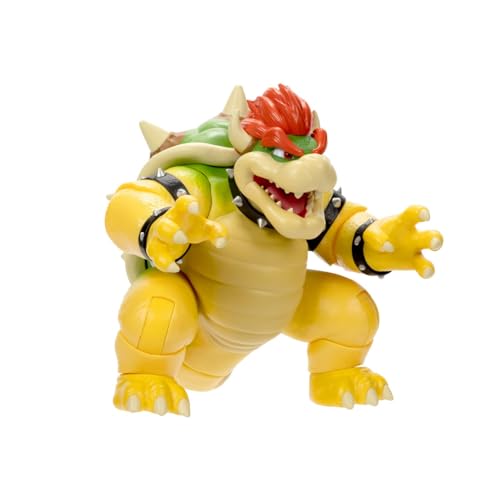 Explore the new Super Mario Bros. Movie with this 7-inch Bowser figure! Featuring 15 articulation points and a unique water-activated fire effect. Perfect for fans and collectors!