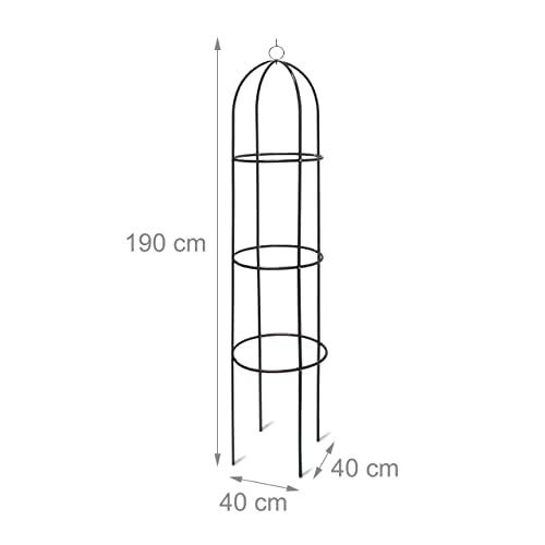 Relaxdays - Metal Obelisk Trellis for Climbing Plants, 190 cm Steel Support