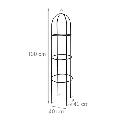 Relaxdays - Metal Obelisk Trellis for Climbing Plants, 190 cm Steel Support