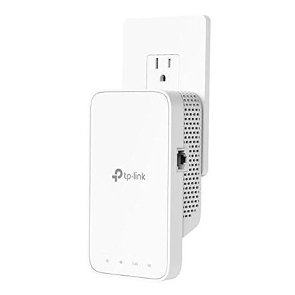 TP-Link AC750 WiFi Extender RE230 designed to enhance internet coverage in spaces up to 1200 square feet supporting up to 20 devices featuring dual band technology and OneMesh compatibility