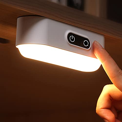 LED dimmable under cabinet light featuring a built-in 2000mAh battery and stick magnet mount designed for touch activation suitable for reading in closets cabinets makeup mirrors bedside or study areas