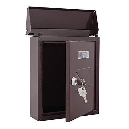 Cesena - Top Loading Steel Post Box, Brown