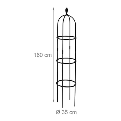 Relaxdays - Garden Obelisk Set, 160 x 35 cm, Metal Support for Climbing Plants