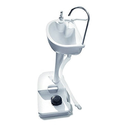 Outdoor Essentials - Portable White Basin Wash Sink with 19L Capacity and Wheels