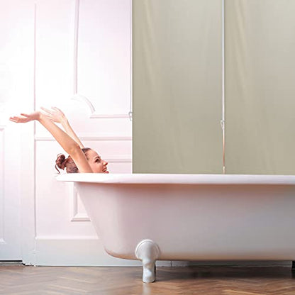 Relaxdays - 60x240 Cm Hydrofuge Douche Rideau, Pare-Bain, Salle De Bain, Beige