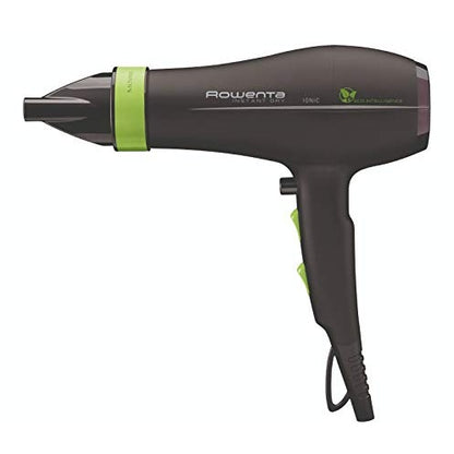 Sèche-cheveux Rowenta noir en céramique de 1500 Watts avec technologie ionique, conçu pour un séchage rapide et efficace des cheveux.