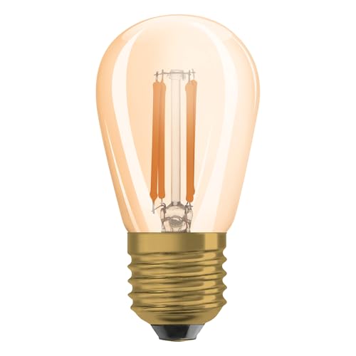 Osram - Vintage 1906 LED Lamp Gold Tint, 4.8W, 360lm, Mini Edison Shape, E27 Base, Warm White Light, Dimmable, 15,000 Hours Life Time