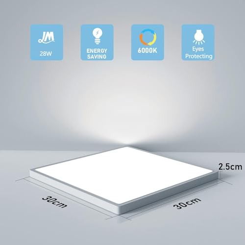 OTREN - Modern LED Ceiling Light Panel, 30 cm, 2400 LM, IP44, 6500 K