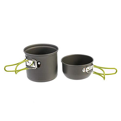 Camping Essentials - Compact Aluminium Alloy Pot Set With Storage Bag