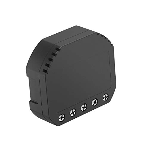 Hama WiFi Retrofit Switch with push button, plastic material, embedded wall mounting, IP65 rating; allows smart control of lights and devices via app or voice commands with Alexa/Google Assistant.