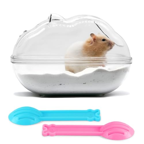 Ensure your small pet's hygiene with Rzmzby's transparent hamster sand bath. Made from high-quality, durable plastic, this bathtub includes a sand shovel and features a smooth, odor-free design for your pet's comfort and safety.