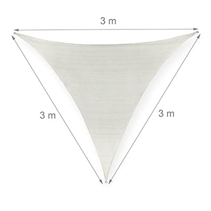 Relaxdays - Triangular 3 x 3 x 3 m UV Stabilised Sun Shade Awning with Guy Ropes