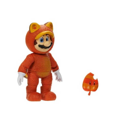 The Super Mario Bros. Movie - Tanooki Mario 5" Figure with Leaf Accessory