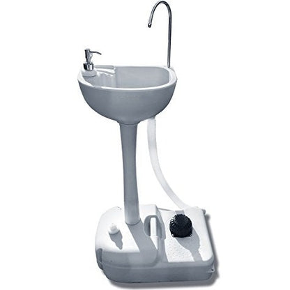 Outdoor Essentials - Portable White Basin Wash Sink with 19L Capacity and Wheels