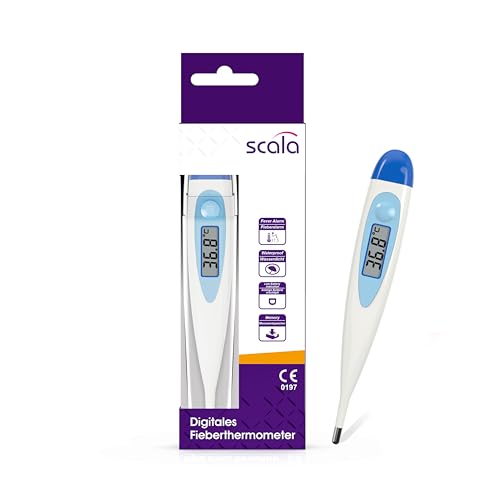 Scala - SC 17 Blue Waterproof Digital Fever Thermometer With Alarm